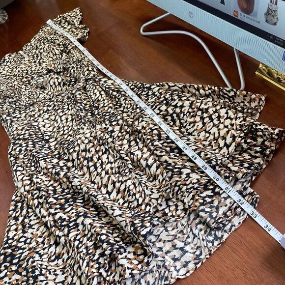 Free people leopard print wrap ruffle mini dress - Picture 8 of 16